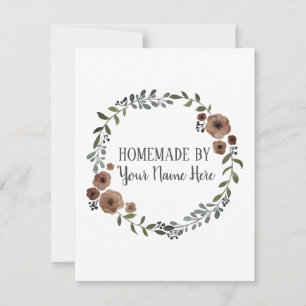 Homemade Cookie Cake Vintage Craft Blommigt WAN OSA Kort