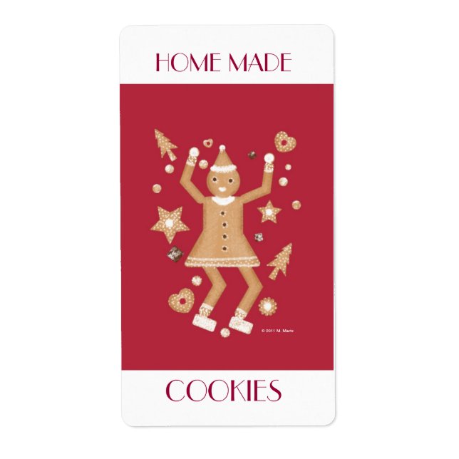 Homemade Cookie-etikett © 2011 M. Martz Fraktsedel (Framsidan)