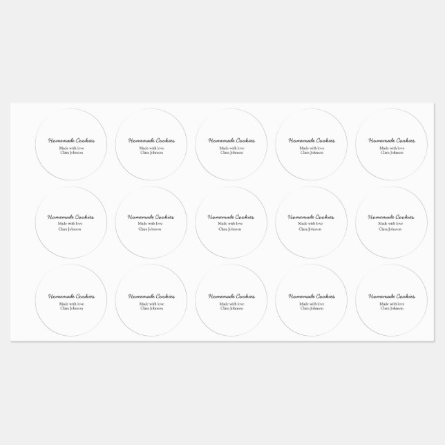 Homemade-cookiefiler lägg till anpassningsbarna na klistermärke (Ark)