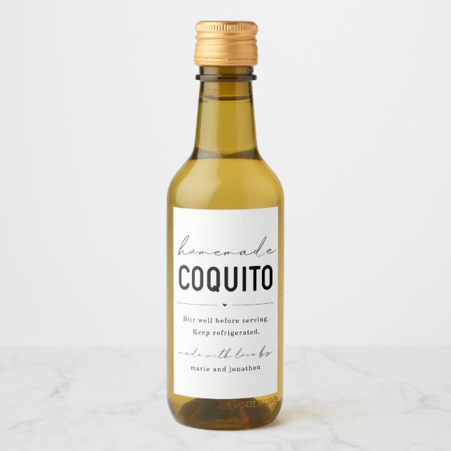 Homemade Coquito Flaska-etikett Vinetikett (Framsida)