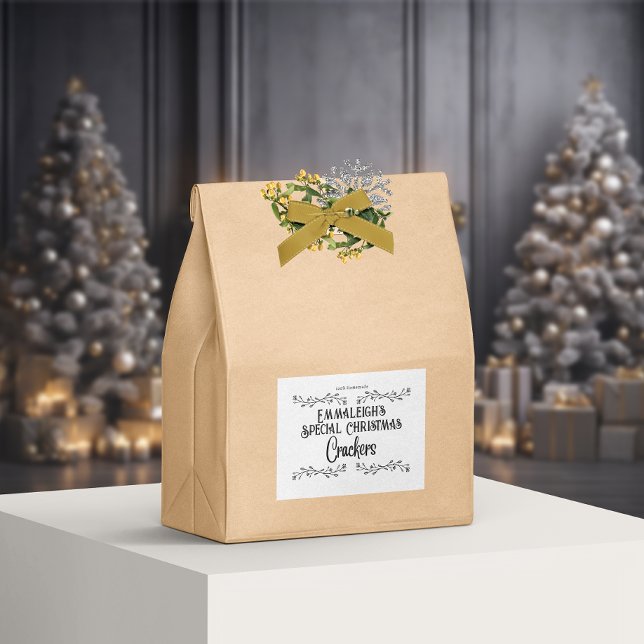Homemade Crackers Aesthetic White Food Label Mat Etiketter (Skapare uppladdad)