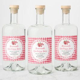 Homemade Cranberry Juice Drink Spritflaskor Etikett