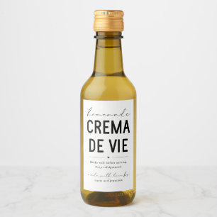 Homemade Crema de Vie Eggnog Flaska-etikett Vinetikett