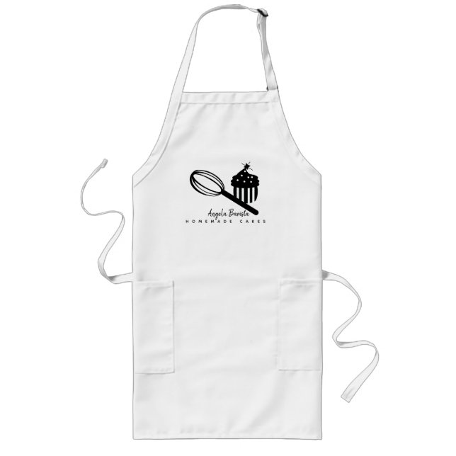 Homemade Cupkaka Business Whisk Hand plockade Långt Förkläde (Framsidan)