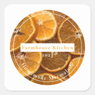 Homemade Customizable Marmalade Jam Sticker Fyrkantigt Klistermärke