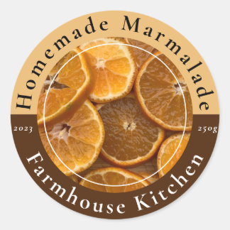 Homemade Customizable Marmalade Jam Sticker Runt Klistermärke