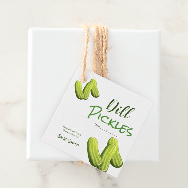 Homemade Dill Pickles Canning Burk-etikett Gåvor Etiketter (På plats)