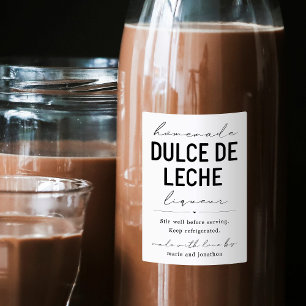 Homemade Dolce de Leche Liqueur Flaska-etikett Vinetikett