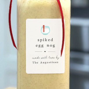 Homemade Eggnog Gift-etikett - Spärrad Åldras Vinetikett