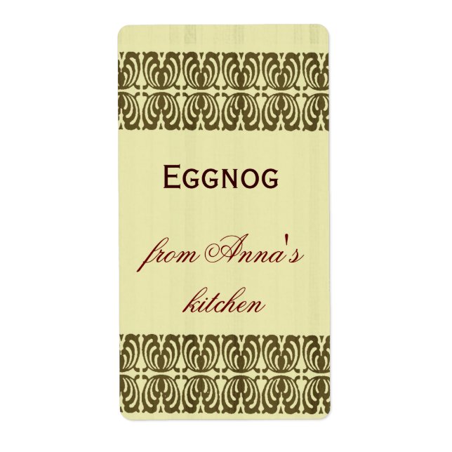 Homemade eggnog personlig gräns fraktsedel (Framsidan)