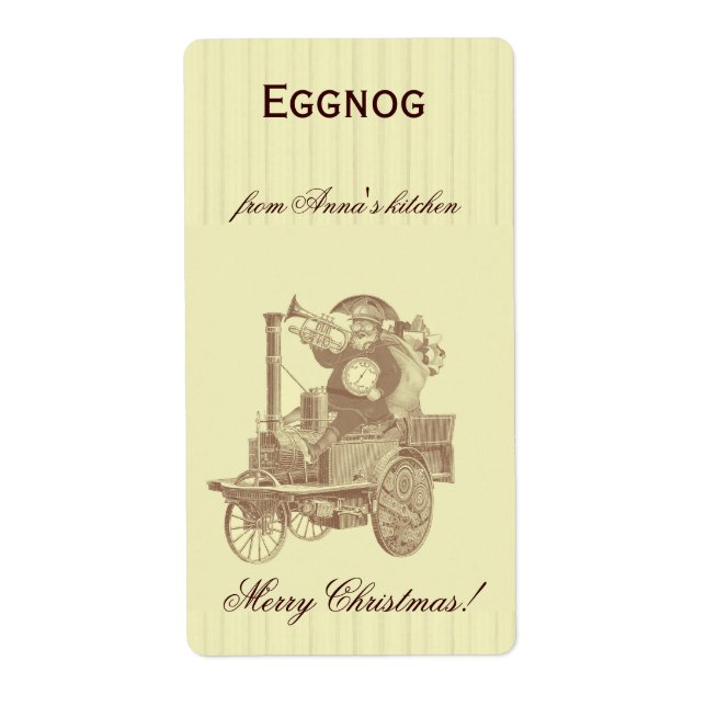 homemade eggnog personlig julsteampunk fraktsedel (Framsidan)