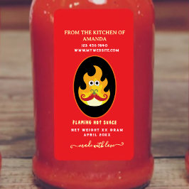 Homemade Flaming Anpassningsbar Hett Sauce-etikett Adressetikett
