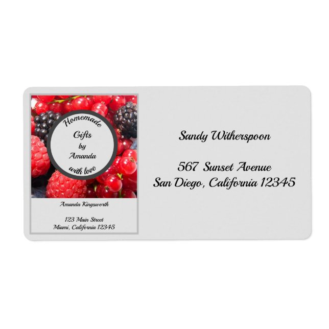 Homemade gåvor med kärlek anpassade-förpackning fraktsedel (Framsidan)