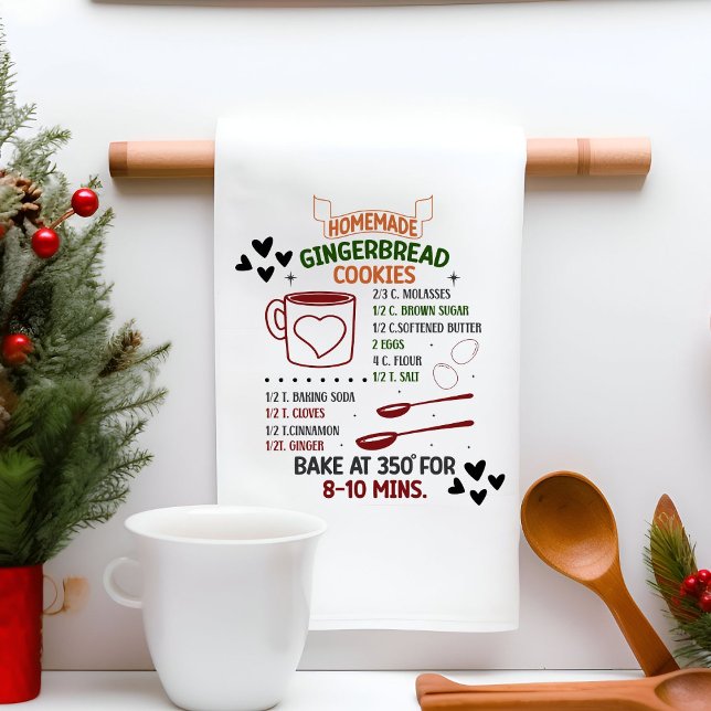 Homemade Gingerbröd Cookie Recipe julgåva Kökshandduk (Skapare uppladdad)