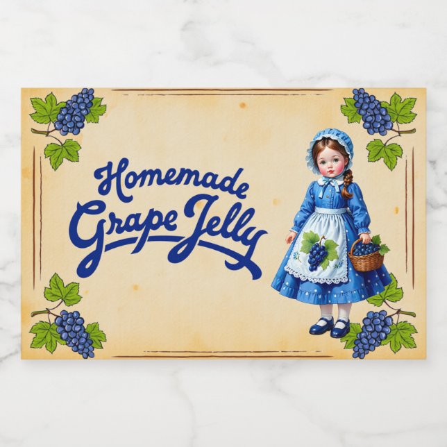 Homemade Grape Jelly - Vintage Mat Etiketter (Singel etikett)