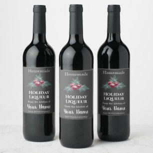 Homemade Helgdag Liqueur Vin Chalkboard jul Vinflaska Etikett
