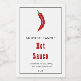 Homemade Hett Sauce | Chili Sauce-etikett Vinetikett