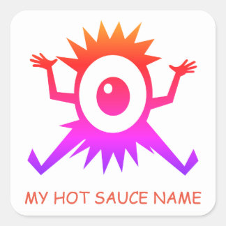 Homemade Hett Sauce Label Stickers Fyrkantigt Klistermärke