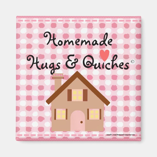 Homemade Hugs Rosa Gingham Magnet (Framsidan)