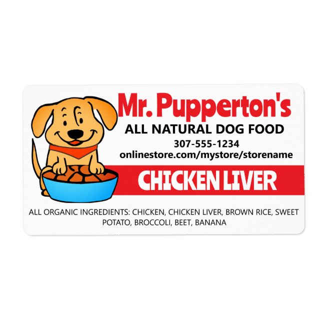 Homemade hund behandlar frisk matkock labbkock. fraktsedel (Framsidan)