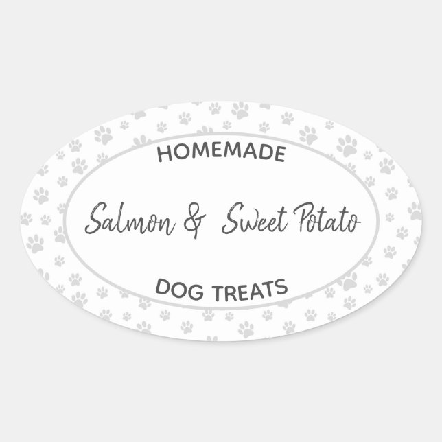Homemade Hund Treat-etikett Ovalt Klistermärke (Framsida)