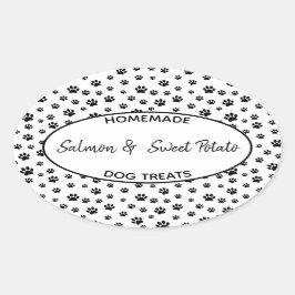 Homemade Hund Treat-etikett Ovalt Klistermärke