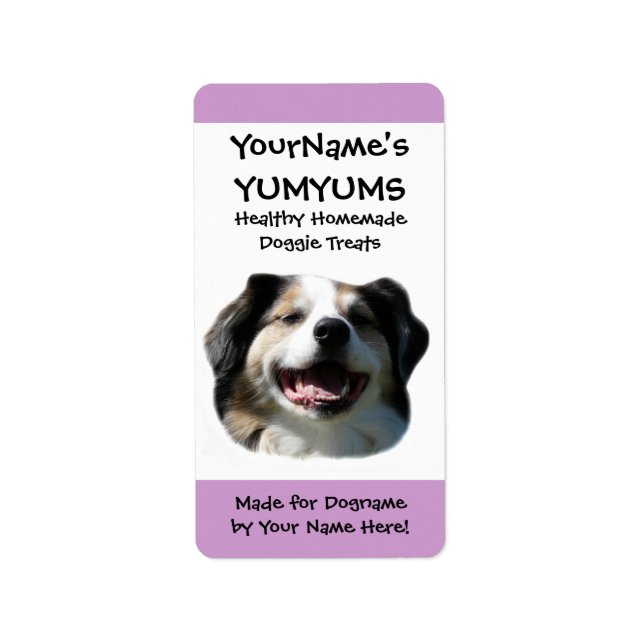 Homemade Hund Treats anpassningsbar Aussie Hund La Adressetikett (Framsidan)