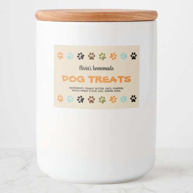 Homemade Hund Treats Mat Etiketter (Framsida)