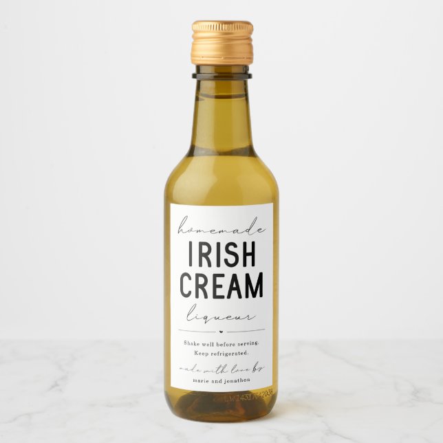 Homemade Irish Cream Liqueur Flaska etikett (Framsida)