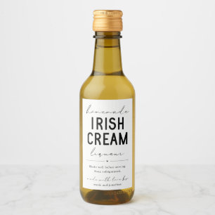 Homemade Irish Cream Liqueur Flaska Vinetikett
