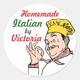 Homemade italiensk Chef-Personalize! Runt Klistermärke