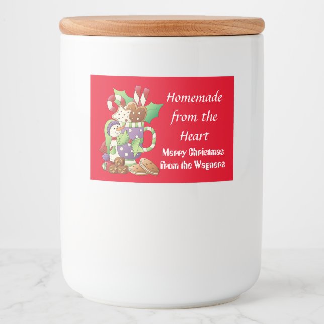 Homemade Julsötsaker snögubbe-livsmedelsmärkning Mat Etiketter (Framsida)