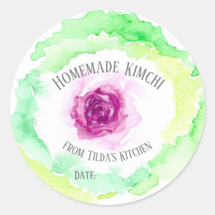 Homemade Kimchi Cabbage Canning Burk etikett
