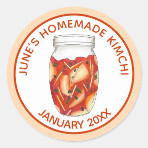 Homemade Kimchi Fermented Cabbage Korean Food Runt Klistermärke