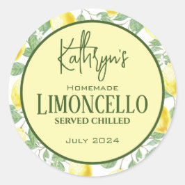 Homemade Lemon Liquor/Food/Product Label Runt Klistermärke