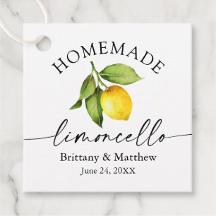 Homemade Limoncello Calligraphy Watercolor Lemon Gåvor Etiketter