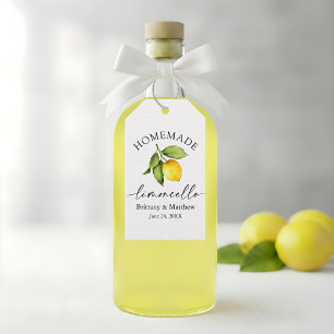 Homemade Limoncello Calligraphy Watercolor Lemon Presentetikett