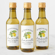 Homemade Limoncello Calligraphy Watercolor Lemon
