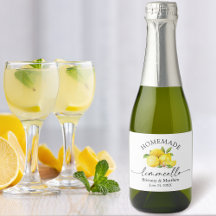 Homemade Limoncello Calligraphy Watercolor Lemons