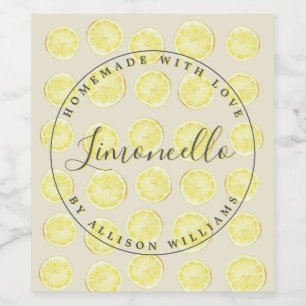 Homemade Limoncello Flaska-etikett Antique White Vinflaska Etikett