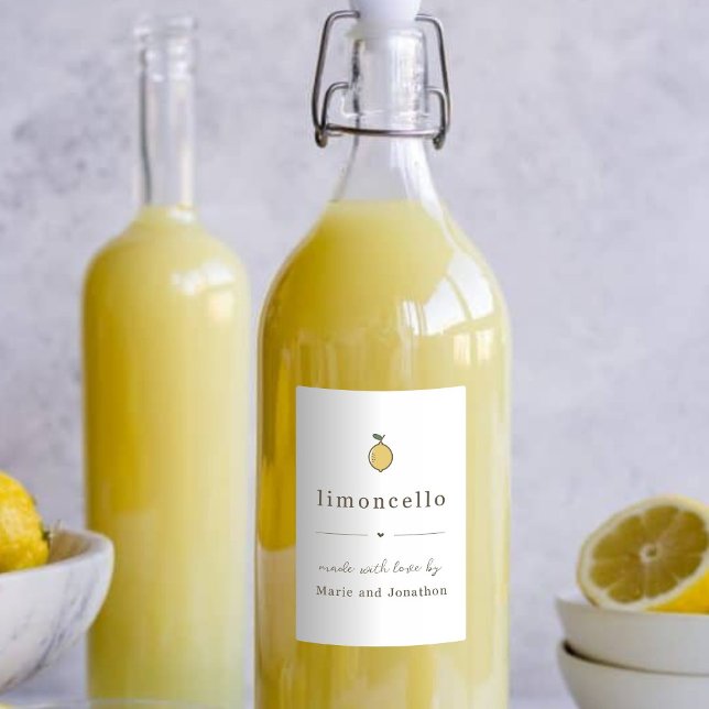 Homemade Limoncello Gift-etikett Mat Etikett (Skapare uppladdad)
