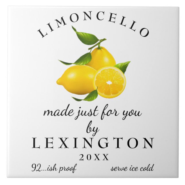 Homemade Limoncello  Kakelplatta (Framsidan)