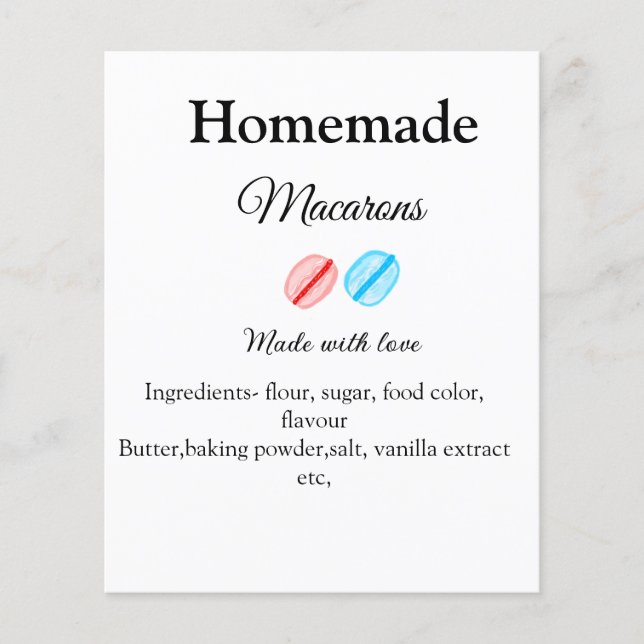 Homemade macarons tillsätter ingredienser som till (Framsida)