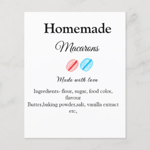 Homemade macarons tillsätter ingredienser som till