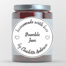 Homemade Made med Kärlek | Heart Jelly Sylt Cannin Runt Klistermärke