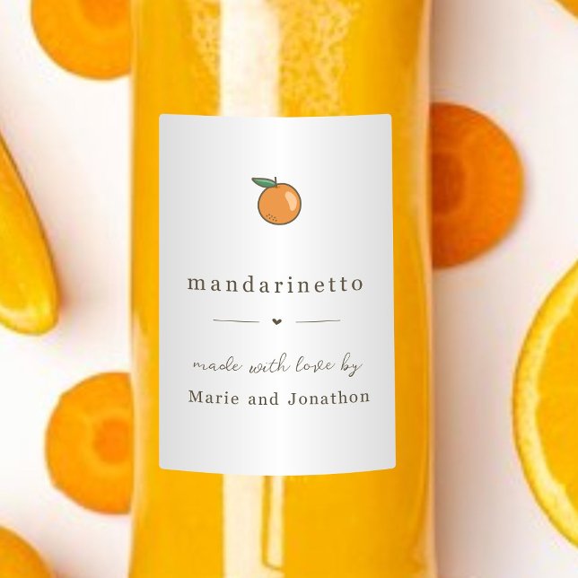 Homemade Mandarinetto Mandarin Liqueur Gift-etiket Mat Etikett (Skapare uppladdad)
