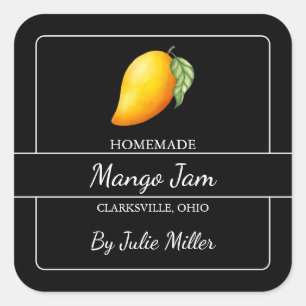 Homemade Mango Sylt Square etikett Black