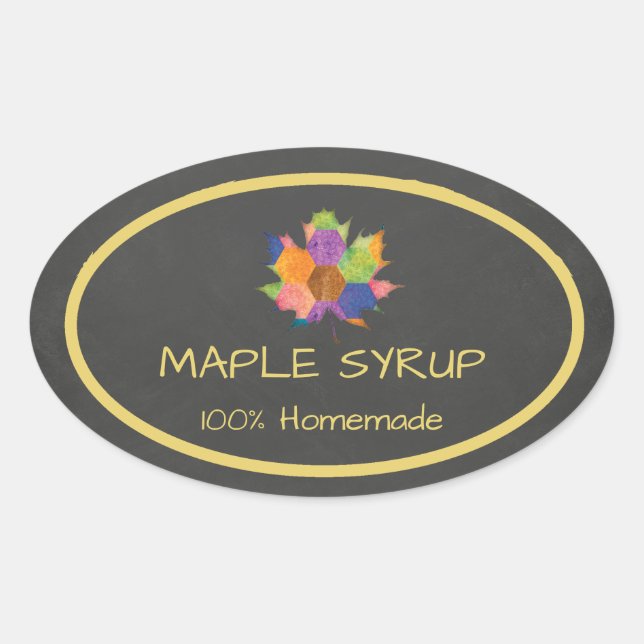 Homemade Maple Syrup Sticker Ovalt Klistermärke (Framsida)