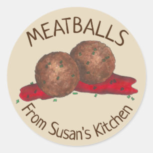 Homemade Meatbollar Italienska Personligen Kitchen Runt Klistermärke