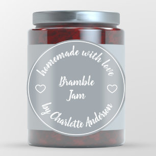 Homemade med Kärlek Heart Sylt Burk Canning Gråt Runt Klistermärke